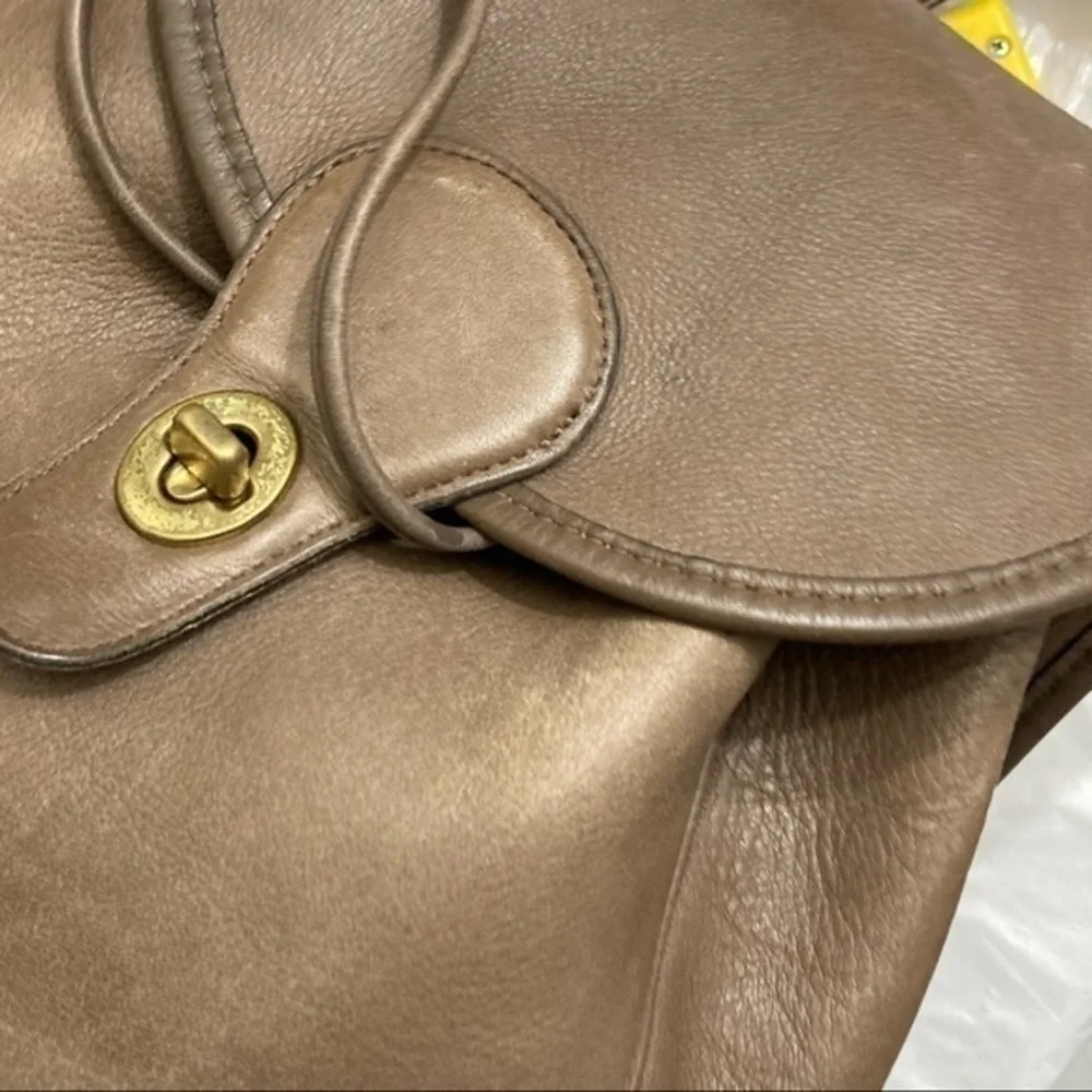 Coach RARE unisex classic backpack 9943 in brown leather putty taupe ? 1995 - Picture 15 of 16